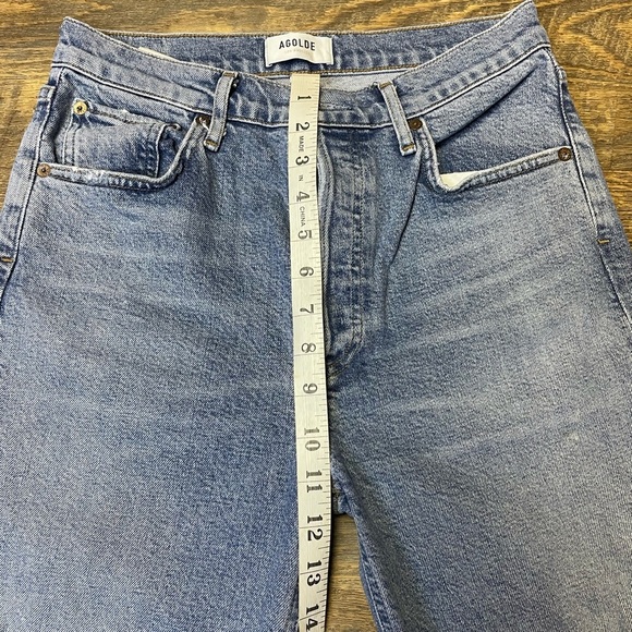 Agolde Riley Jeans Straight Crop High Rise Button Fly Womens 27 Distressed - Picture 11 of 11